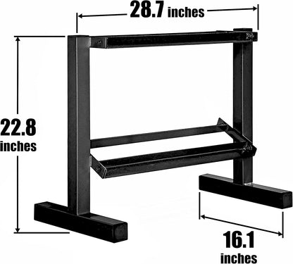 Rubber Coated Hex Dumbbell Set (5-25 lbs) with Two-Tier Storage Rack - Non-Slip Design for Muscle Toning, Strength Training, and Weight Management - Various Options Available