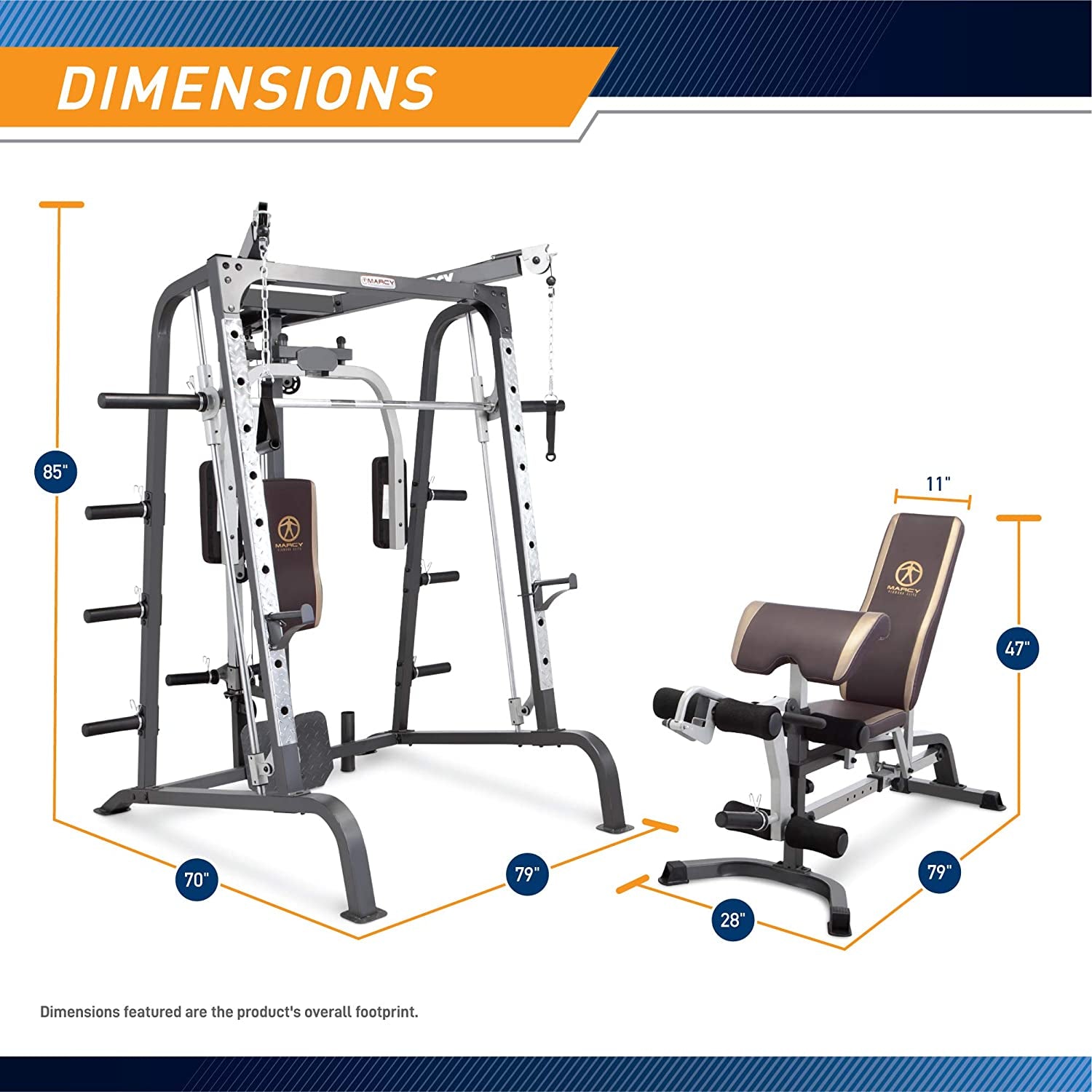 Smith Cage Full Body Strength Training Home Gym System with Leg Developer, Press Bar, PEC Deck, and Squat Rack